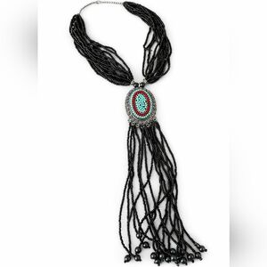 BOHO Beaded Vintage Boho Tribal Beaded Statement Necklace – Southwestern Style